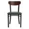 Emma and Oliver Yara Industrial Dining Chair with Rolled Steel Frame and Solid Wood Seat - 500 lbs. Static Weight Capacity